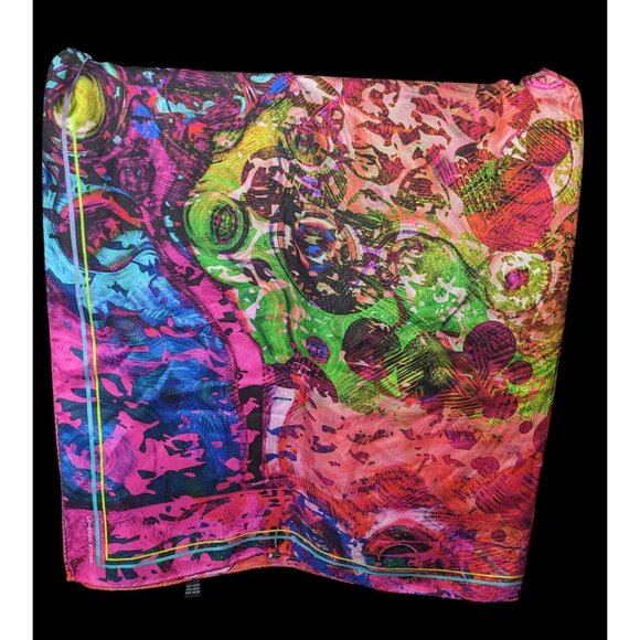 Lorenzo Vittani Bright Rainbow Abstract Square Scarf - Picture 2 of 7